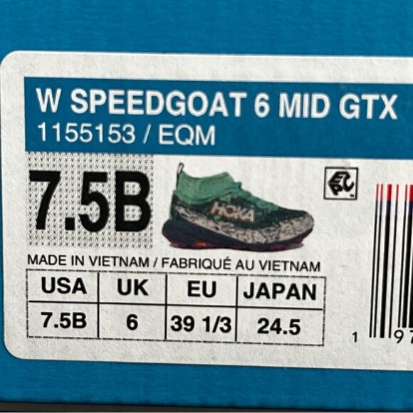 Hoka Women's Speedgoat 6 Mid GTX Shoes Waterproof Megagrip Hiking Trail Size 7 - Picture 9 of 11